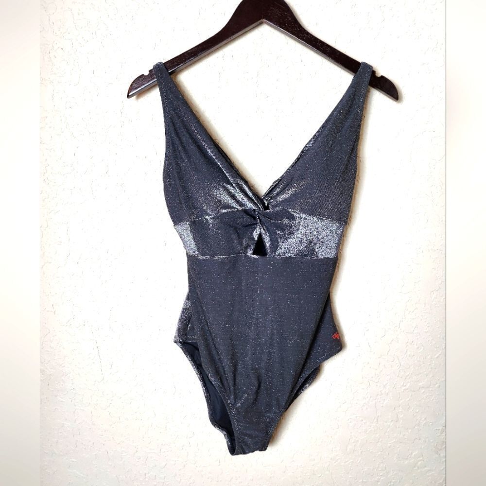 Robert Graham Shimmery One Piece Swimsuit Womens Black Size 8 NWT